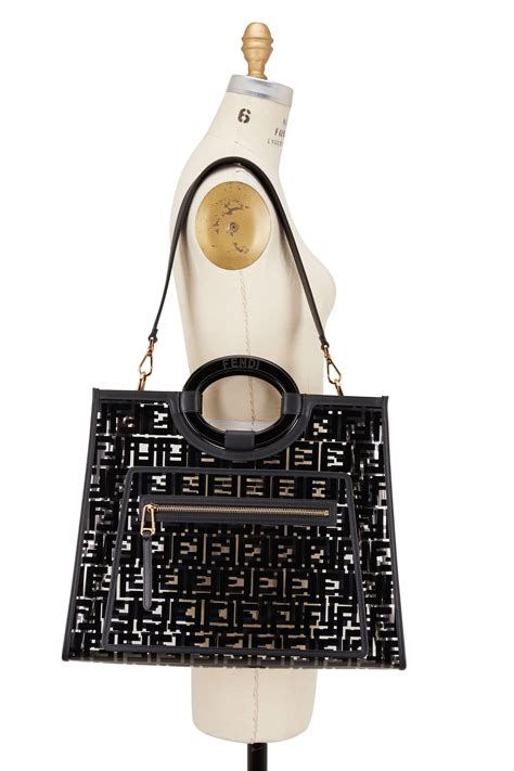 Fendi Runaway Shopping Logo Tote in Black 